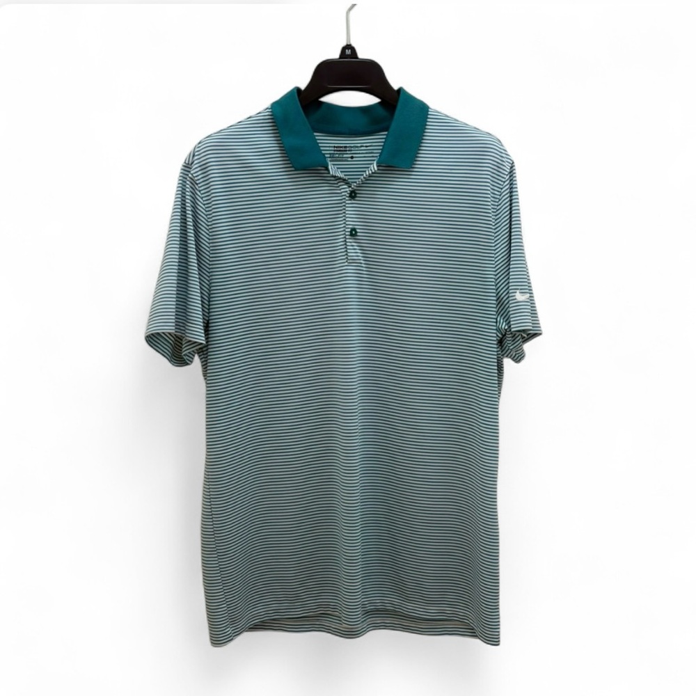 Nike Mini Victory Striped Tour Green Men's Golf Polo Shirt 725520 Sports Outdoor